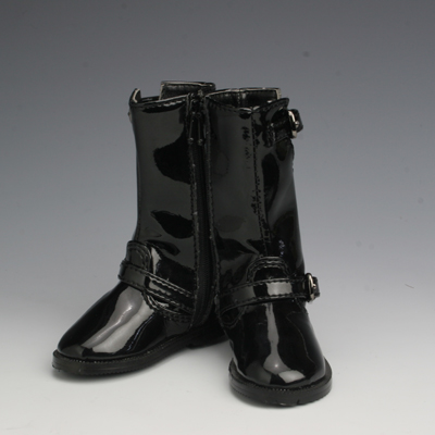 [50SH-F02C]Leather Engineer Boots Black Enamel