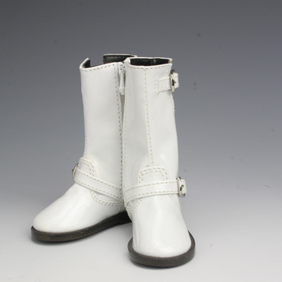 [50SH-F02C]Leather Engineer Boots White Enamel