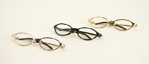 [60GL-L02]/3 Eye glasses Steel frame type Gold